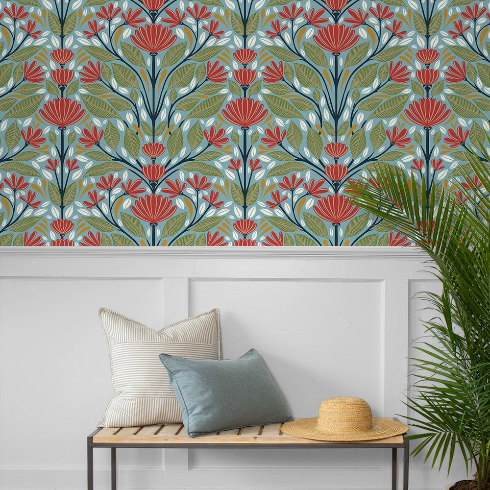 
                  
                    NW50802 floral peel and stick wallpaper entryway from NextWall
                  
                