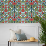 NW50802 floral peel and stick wallpaper entryway from NextWall