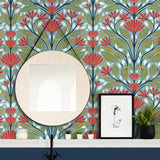 NW50802 floral peel and stick wallpaper bathroom from NextWall