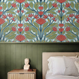 NW50802 floral peel and stick wallpaper bedroom from NextWall