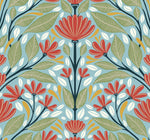 Shalin Folk Floral Premium Screen Printed Peel and Stick Removable Wallpaper