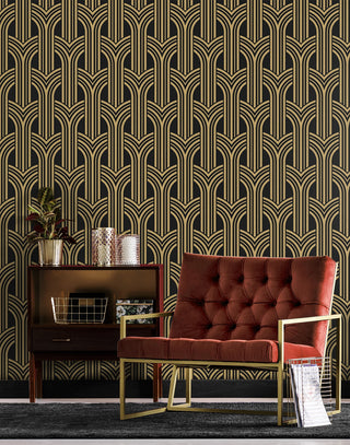 NW50900 deco geometric living room peel and stick wallpaper