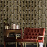 NW50900 deco geometric living room peel and stick wallpaper