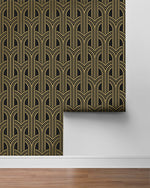 NW50900 deco geometric peel and stick wallpaper roll