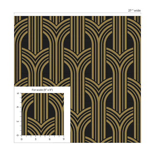 NW50900 deco geometric peel and stick wallpaper scale