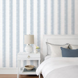 NW51002 striped peel and stick wallpaper bedroom from NextWall