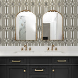 NW51100 geometric peel and stick wallpaper bathroom from NextWall