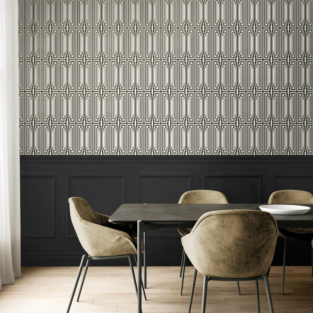 
                  
                    NW51100 geometric peel and stick wallpaper dining room from NextWall
                  
                