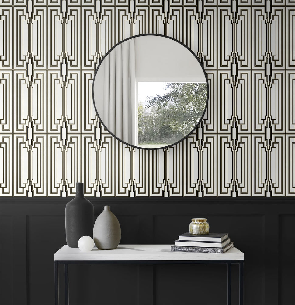 NW51100 geometric peel and stick wallpaper entryway from NextWall