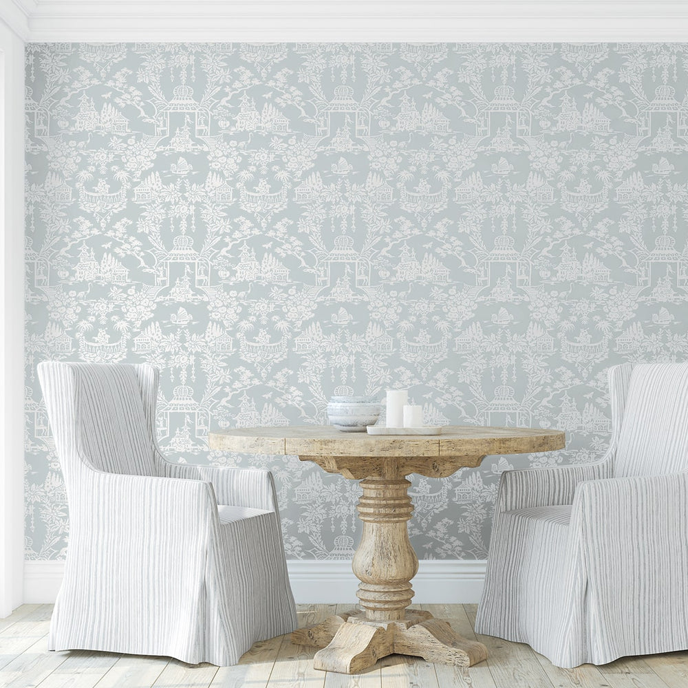 
                  
                    NW51202 chinoiserie peel and stick wallpaper dining room from NextWall
                  
                
