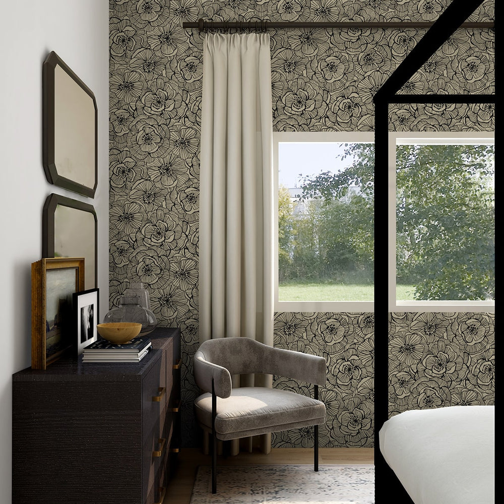 
                  
                    NW51505 floral peel and stick wallpaper bedroom from NextWall
                  
                