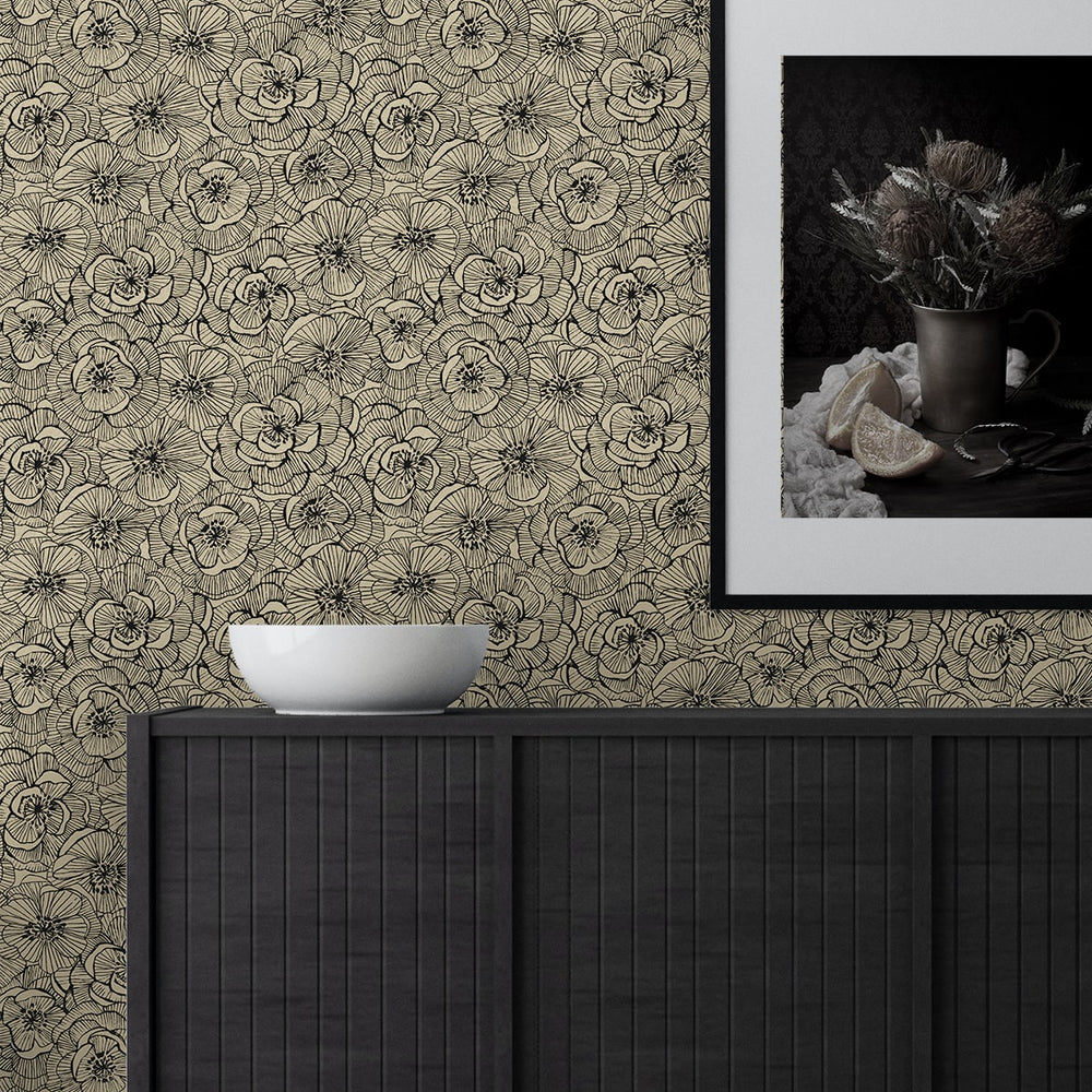 
                  
                    NW51505 floral peel and stick wallpaper living room from NextWall
                  
                