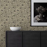 NW51505 floral peel and stick wallpaper living room from NextWall