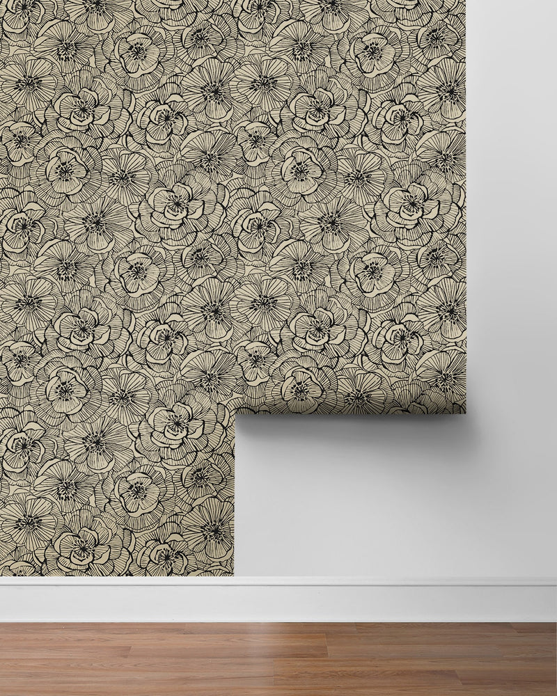NW51505 floral peel and stick wallpaper roll from NextWall