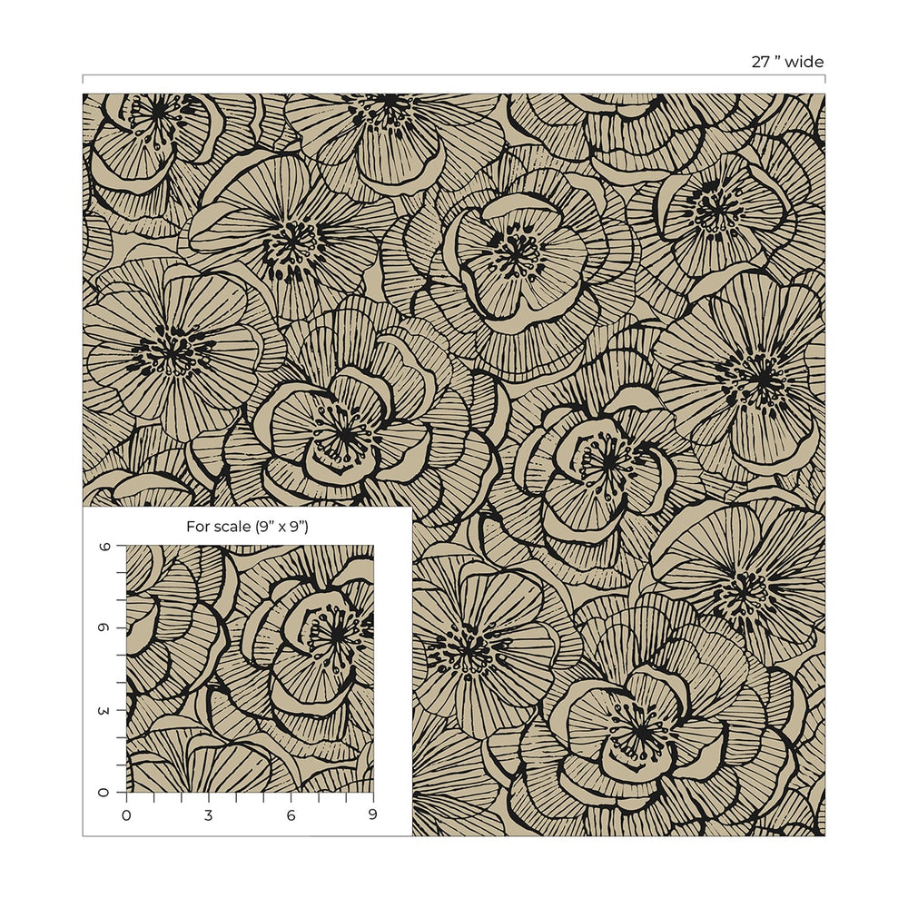 
                  
                    NW51505 floral peel and stick wallpaper scale from NextWall
                  
                