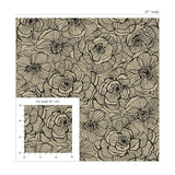NW51505 floral peel and stick wallpaper scale from NextWall