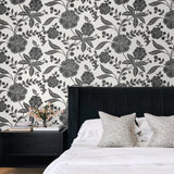 NW51600 jacobean floral peel and stick wallpaper bedroom from NextWall