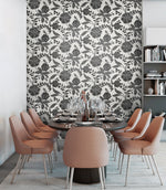 NW51600 jacobean floral peel and stick wallpaper dining room from NextWall