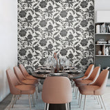 NW51600 jacobean floral peel and stick wallpaper dining room from NextWall