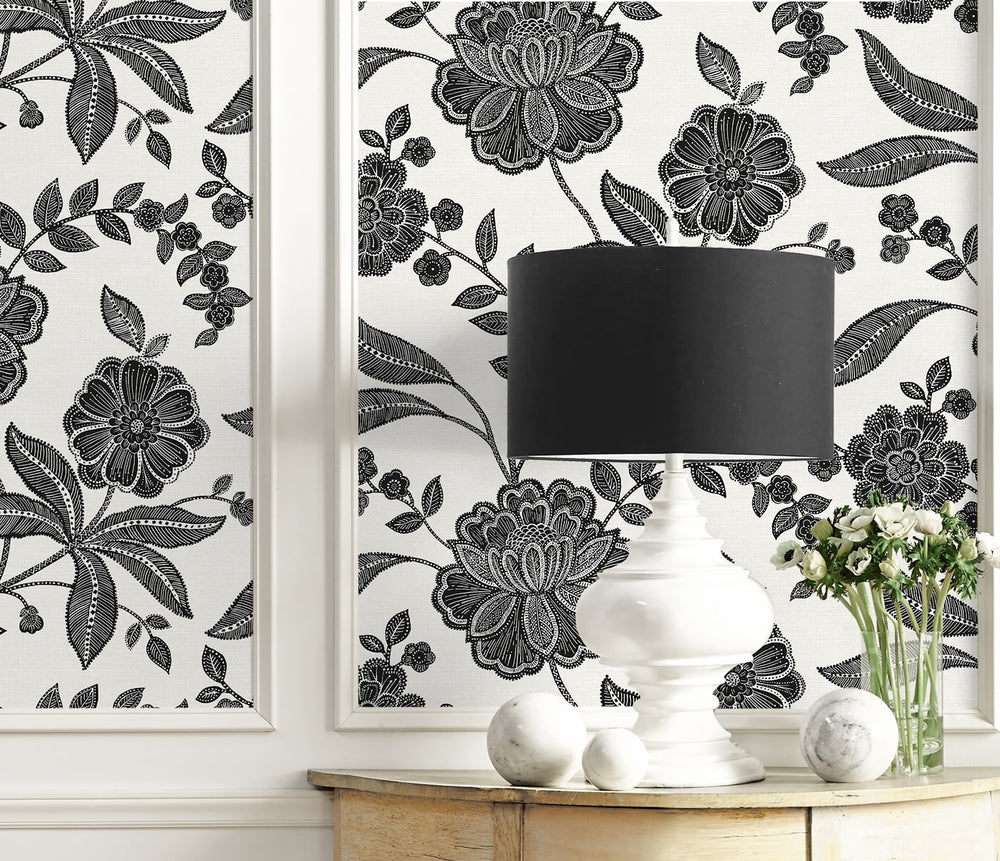 NW51600 jacobean floral peel and stick wallpaper decor from NextWall