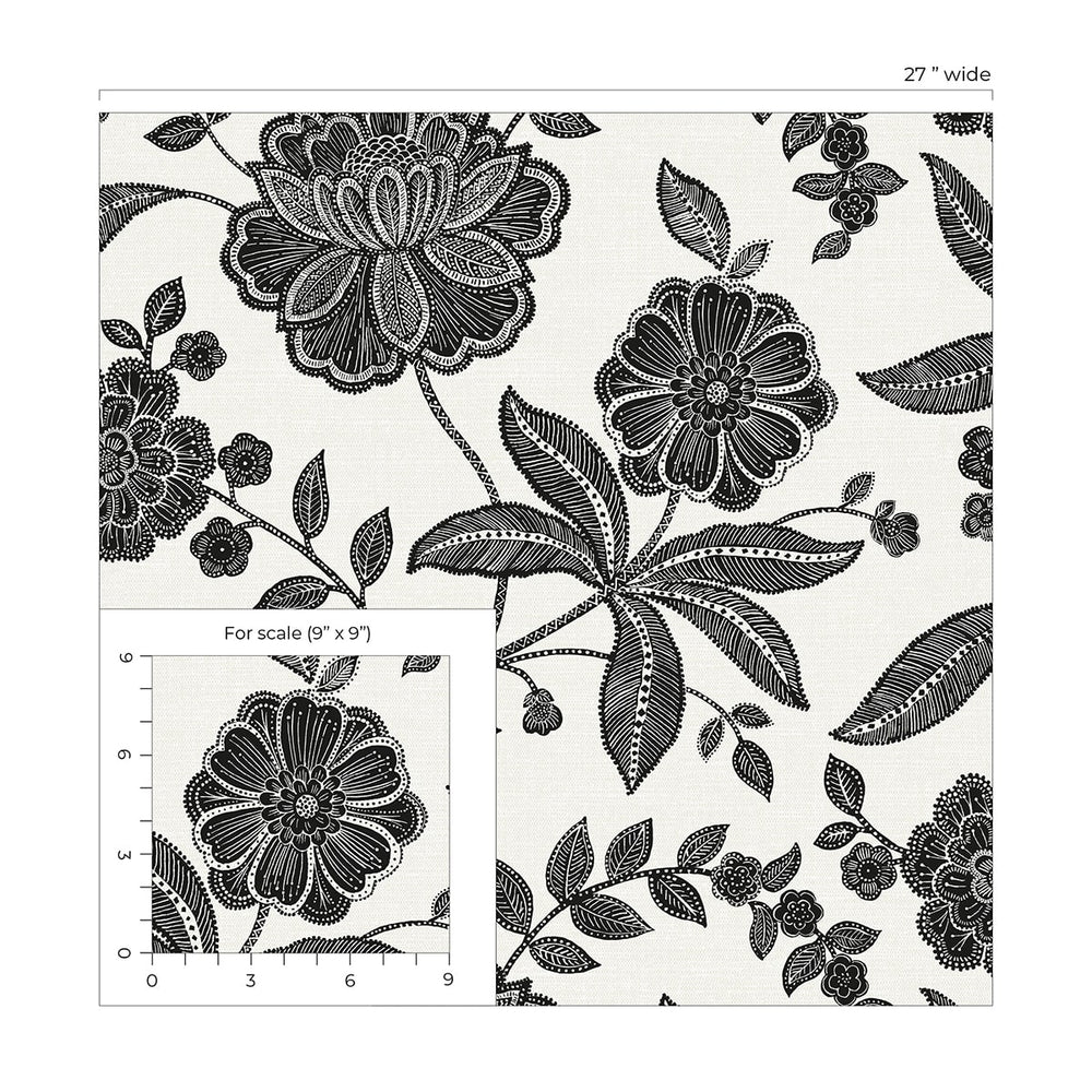 
                  
                    NW51600 jacobean floral peel and stick wallpaper scale from NextWall
                  
                