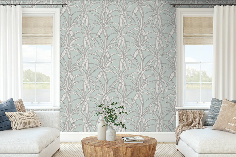 NW51702 plant peel and stick wallpaper living room from NextWall