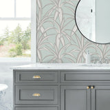 NW51702 plant peel and stick wallpaper bathroom from NextWall