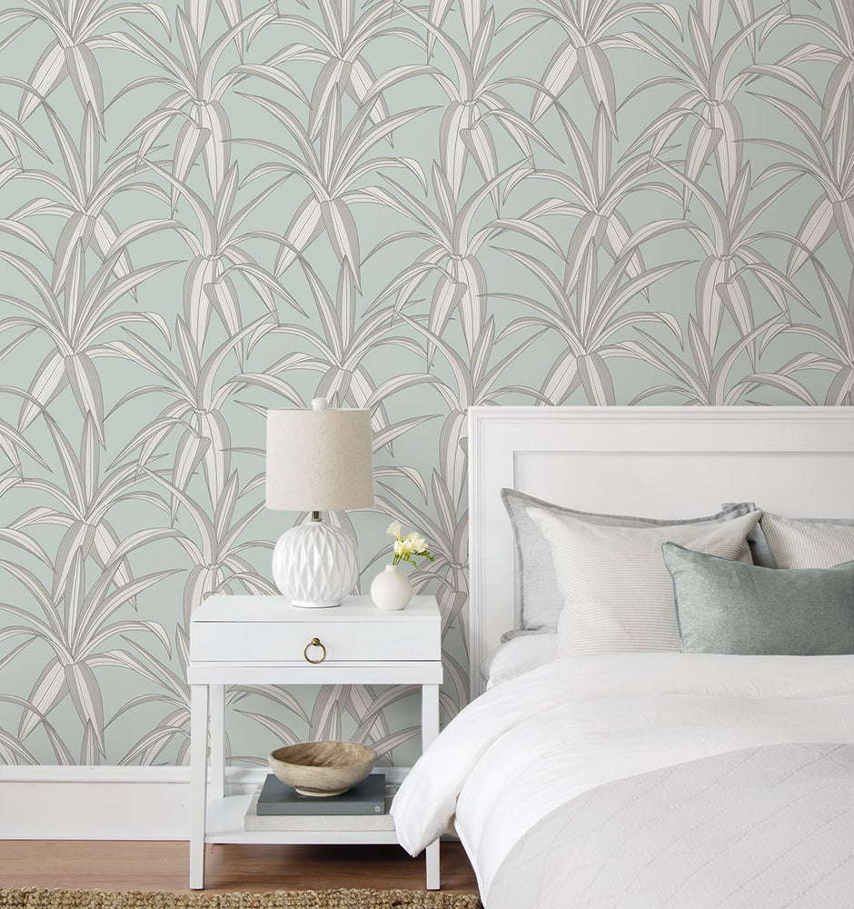 NW51702 plant peel and stick wallpaper bedroom from NextWall