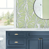 NW51704 plant peel and stick wallpaper bathroom from NextWall