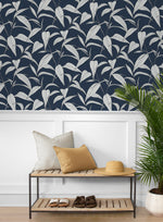 NW51802 leaf peel and stick wallpaper entryway from NextWall