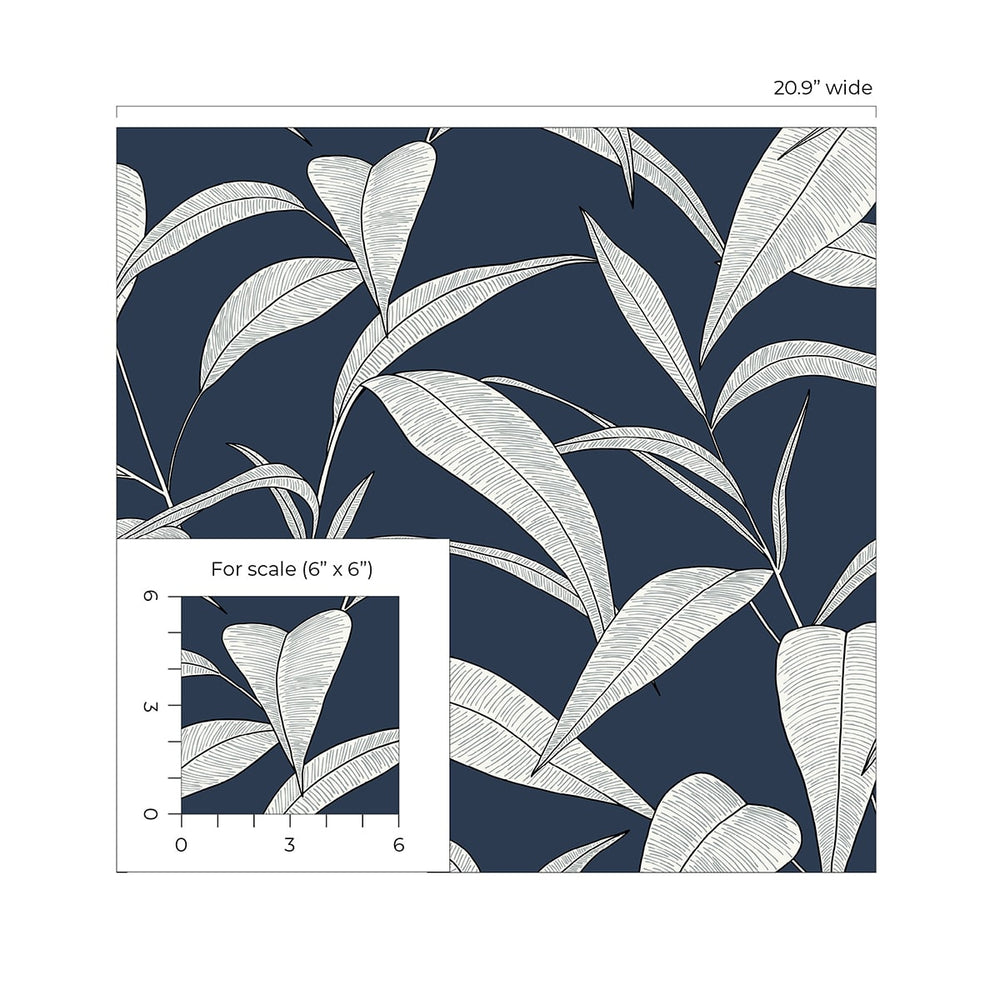 
                  
                    NW51802 leaf peel and stick wallpaper scale from NextWall
                  
                