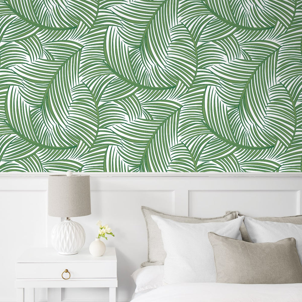 
                  
                    NW51904 palm leaf peel and stick wallpaper bedroom from NextWall
                  
                