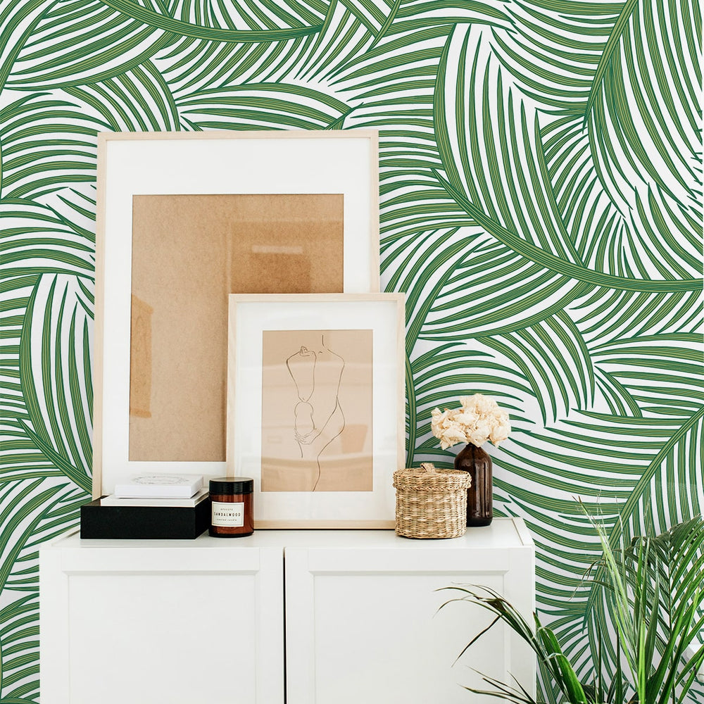
                  
                    NW51904 palm leaf peel and stick wallpaper decor from NextWall
                  
                