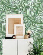 NW51904 palm leaf peel and stick wallpaper decor from NextWall