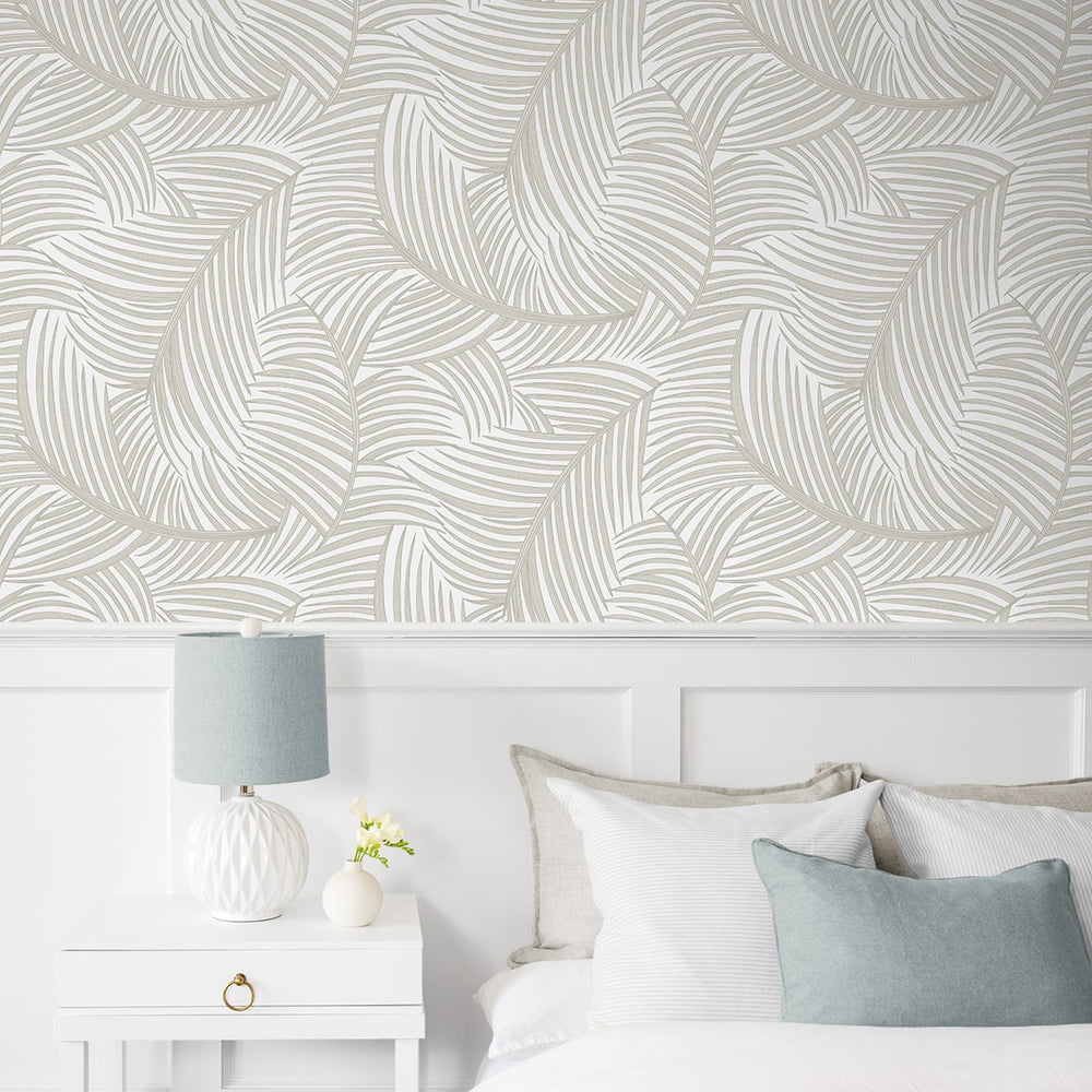 
                  
                    NW51907 palm leaf peel and stick wallpaper bedroom from NextWall
                  
                