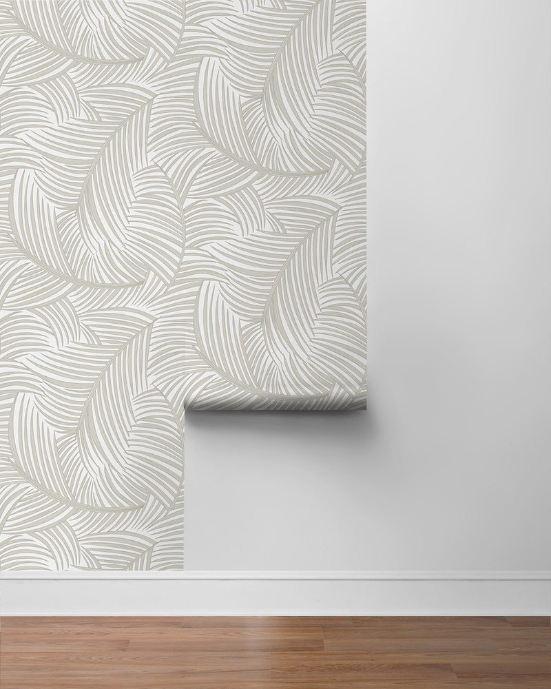 NW51907 palm leaf peel and stick wallpaper roll from NextWall