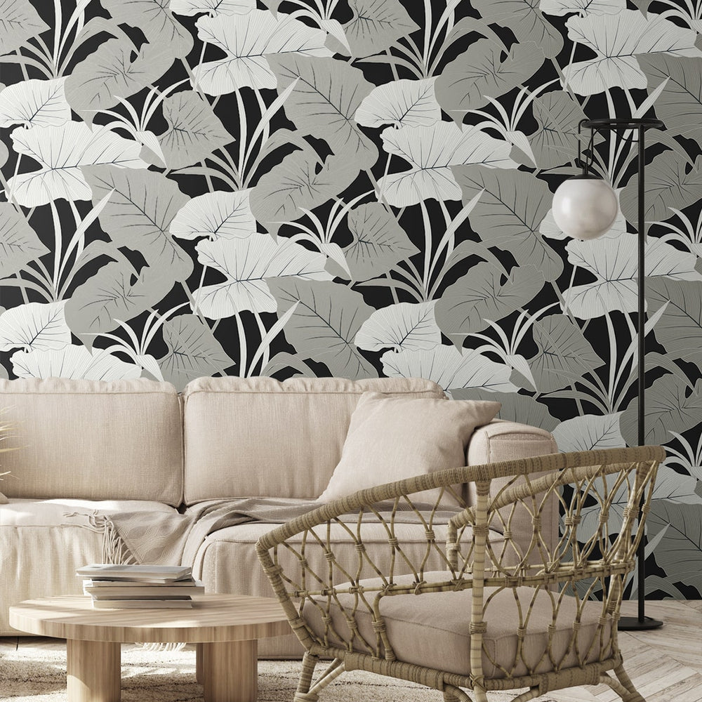 
                  
                    NW52000 elephant leaf peel and stick wallpaper living room from NextWall
                  
                