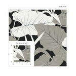 NW52000 elephant leaf peel and stick wallpaper scale from NextWall