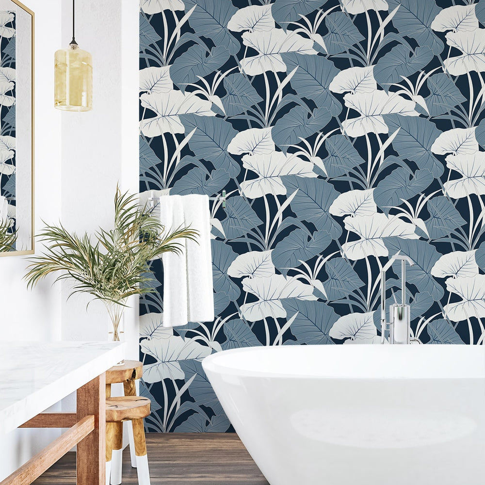 
                  
                    NW52002 elephant leaf peel and stick wallpaper bathroom from NextWall
                  
                