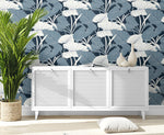 NW52002 elephant leaf peel and stick wallpaper entryway from NextWall