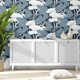 NW52002 elephant leaf peel and stick wallpaper entryway from NextWall