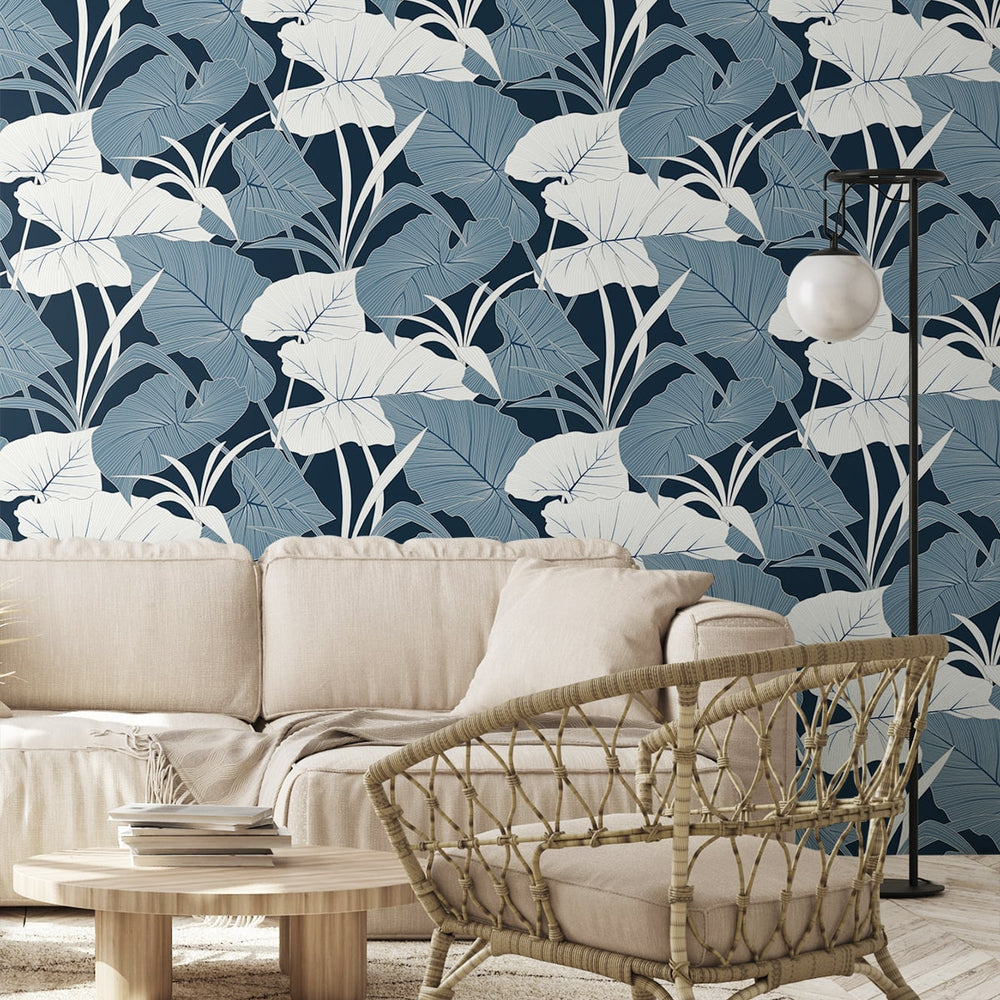 
                  
                    NW52002 elephant leaf peel and stick wallpaper living room from NextWall
                  
                