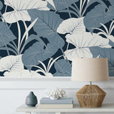 NW52002 elephant leaf peel and stick wallpaper decor from NextWall