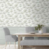 NW52104 pine needle botanical peel and stick wallpaper dining room from NextWall