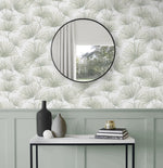 NW52104 pine needle botanical peel and stick wallpaper entryway from NextWall