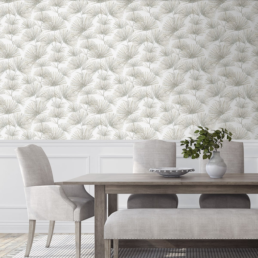 
                  
                    NW52107 pine needle botanical peel and stick wallpaper dining room from NextWall
                  
                