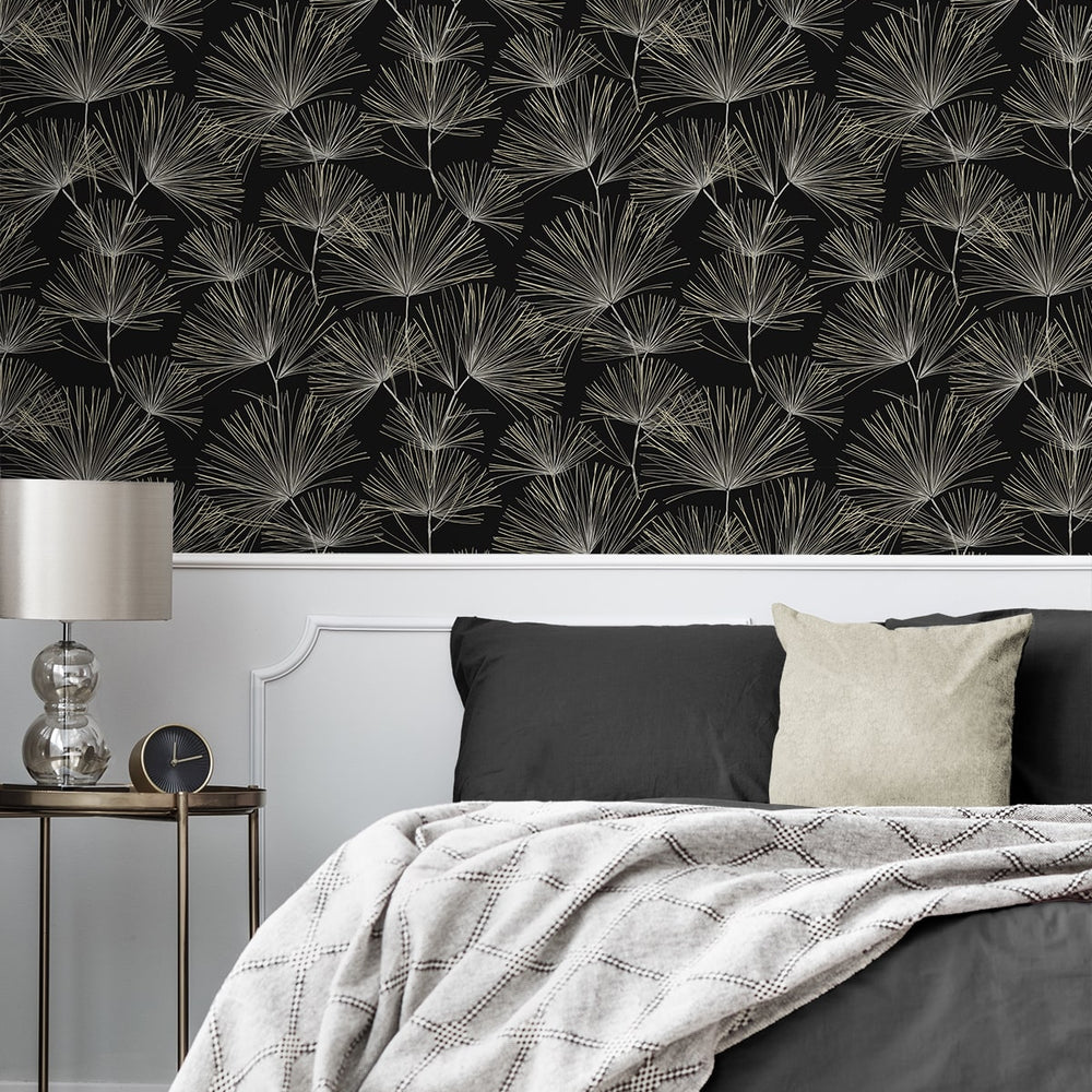 
                  
                    NW52110 pine needle botanical peel and stick wallpaper bedroom from NextWall
                  
                