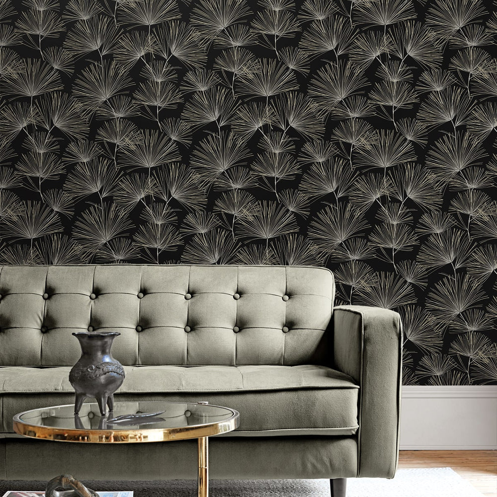 
                  
                    NW52110 pine needle botanical peel and stick wallpaper living room from NextWall
                  
                