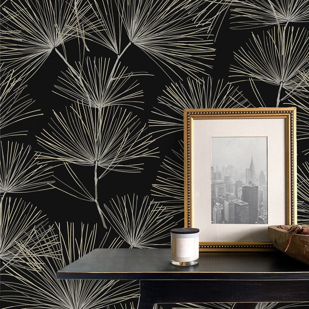 
                  
                    NW52110 pine needle botanical peel and stick wallpaper accent from NextWall
                  
                