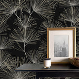 NW52110 pine needle botanical peel and stick wallpaper accent from NextWall